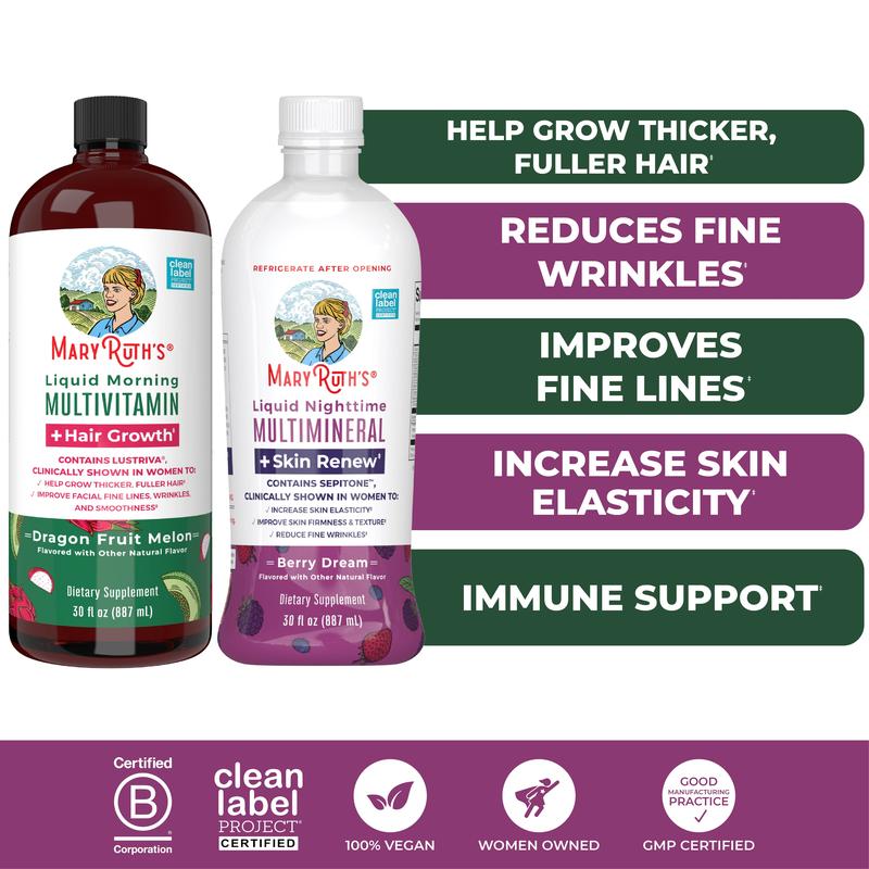 MaryRuth's Hair Growth & Skin Renew Bundle - Liquid Morning ...