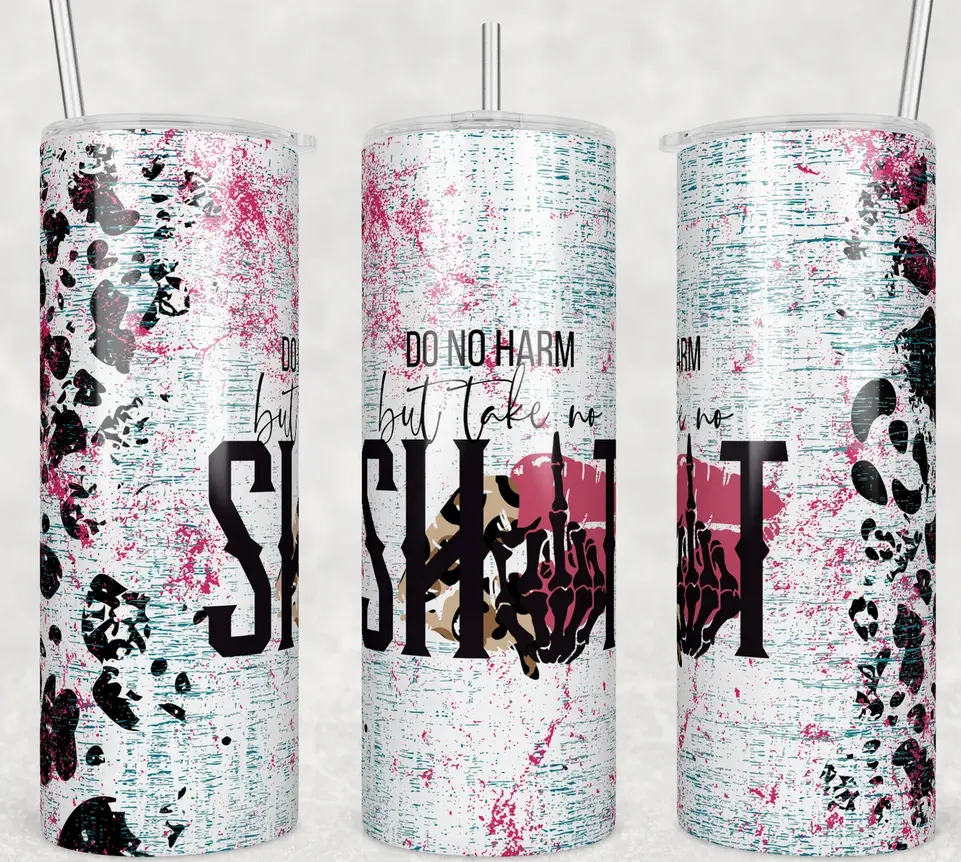 TAKE NO SHIT TUMBLER 20 oz Bottle Drink Drinkware Plastic Lid Portable Stainless Water Bottles tumblers tunbler