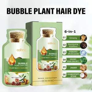 Magic Bubble Plant Hair Dye Shampoo, Botanical Bubble Hair Color with Pure Plant Extracts, Non-Damage Gray Hair Coverage for Women & Men, Dark Brown / Natural Black/Chestnut Brown, 30ml × 10 Packs (300ml)