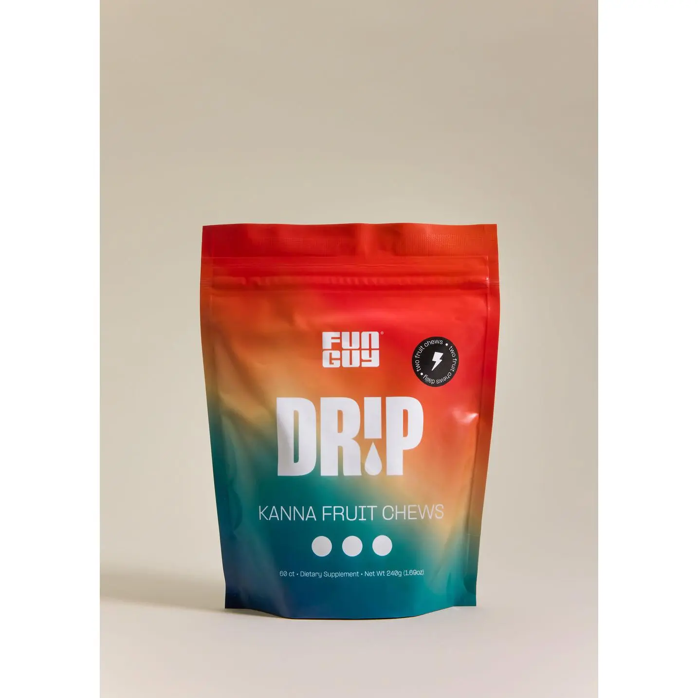 Drip Kanna Fruit Chews - Chai or Strawberry - 60ct - Botanical Blend with Kanna, Muira Puama, Catuaba, Tremella