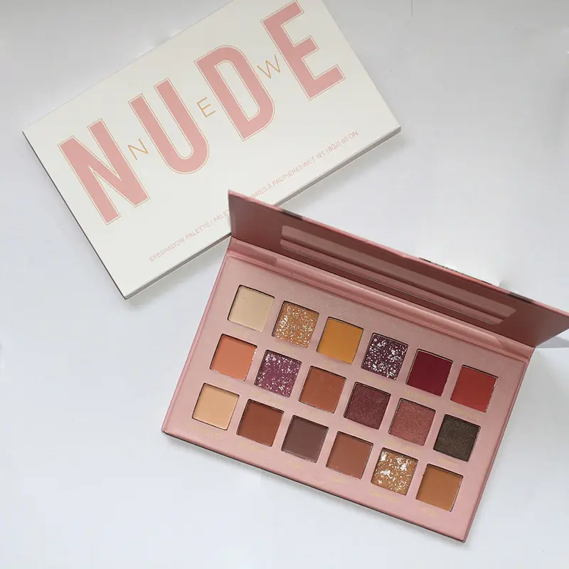 18 Colors Eyeshadow Palette - Nude Desert Rose, Matte, Shimmer, Glitter Finishes, Waterproof, Long-Lasting Makeup, 18 Shades