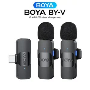 BOYA BY-V Wireless Lavalier Microphone with Noise Cancellation for Video Recording Podcast Live Audio Portable Vlogging