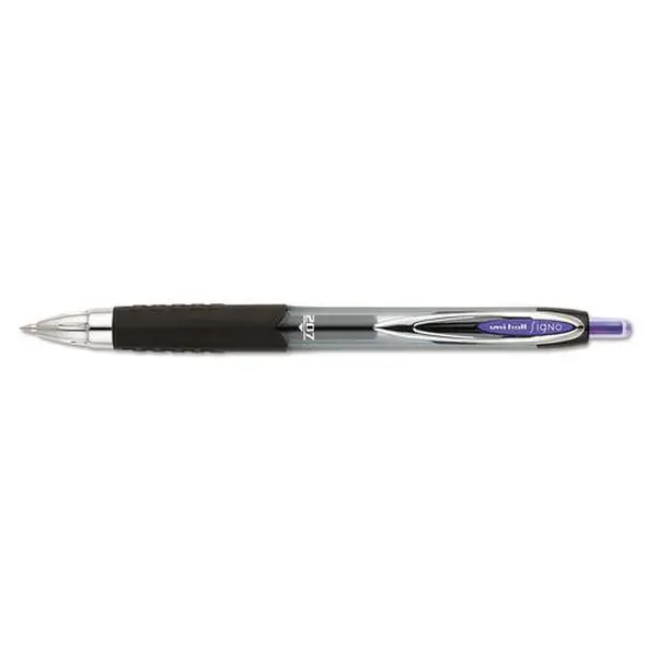 Uni-Ball Signo 207 Retractable Gel Pen - 0.7 mm Purple Ink, Smoke & Black Barrel, 1 Dozen, Office Stationery Writing Tool with Archival Ink Pens & Refills, & Refills Archival Ink Pens