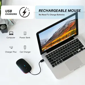 Rechargeable Wireless Mouse Ergonomic Honeycomb Design Bluetooth Optical RGB Backlight Silent Click USB-C Charging for Laptop PC