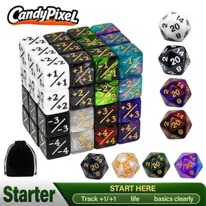 56 Pieces MTG Counter Dice Set, 48 Pieces Game Magic The Gathering Life Counters Tokens Dice Set  Durable and 8 Pieces D20 for MTG, TCG, Cards Gaming Accessories