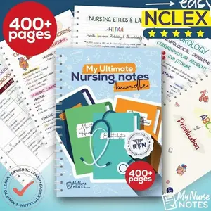 Nursing Study Notes Bundle, 400+ Pages RN Study Guide, Student Nurse Exam Prep, Clinical Review & Coursework Help