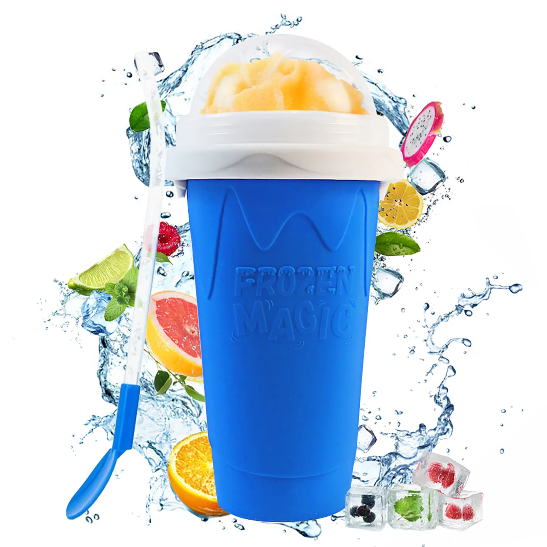 Slushie Maker Cup, Magic Quick Frozen Slushy Cup Cooling Cup Squeeze Cup Slushie Maker, Homemade Milk Shake Ice Cream Maker Turn any Drinks into Slush