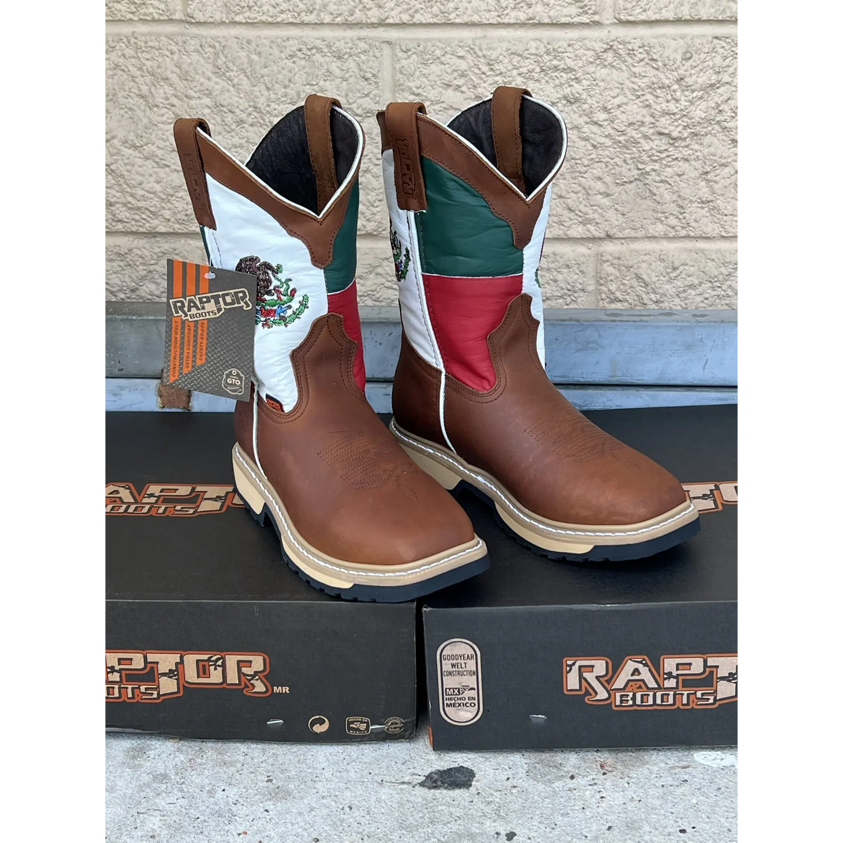 Men Raptor Work Boots Mexico Print No Steel Toe Men Raptor Work Boots Mexico Print No Steel Toe
