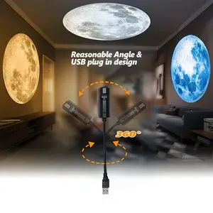 Portable LED Projection Lamp Set, 1 Light + 3 Moon Light Inserts Blue, USB Interface Plug, Bedroom Ceiling Photo Background