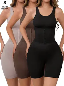 Women's Seamless Body Shaping Bodysuit Shapewear for S-Curve Creation, Double-Layer Compression Abdomen Support, Breast Support, Hip Lift, Front-Facing Snap-On Bodysuit Underwear