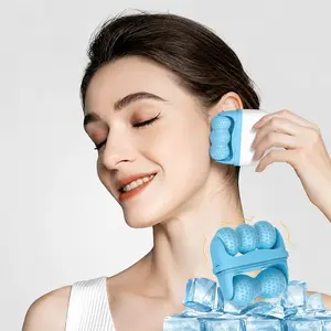 2-in-1 Ice Roller Pink Facial Massager Skincare Rollers for Face & Eyes Portable home frozen ice applicator for care, lifting double headed ice roller