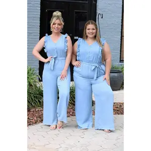 Trapped In Love Chambray Jumpsuit