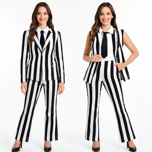 Women's Beetlejuice Striped Costume - Large