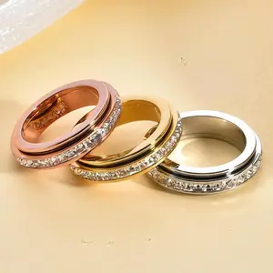 Spinning fidget ring for anxiety relief, an exquisite gift ideal for girlfriends and festive occasions.
