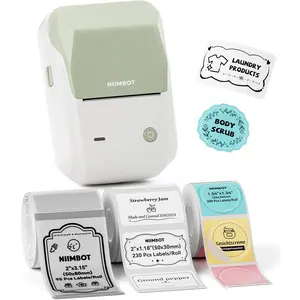 Label Maker Machine Thermal Label Printer Easy to Use for Office Home Business Came with Labels Green Portable Bluetooth Sticker Printer Compatible
