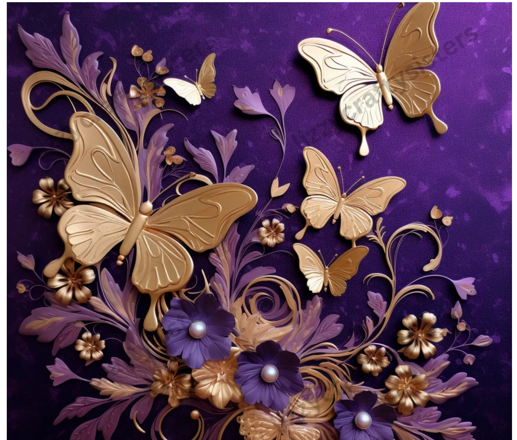 3D Butterfly sublimation tumbler Wrap Print