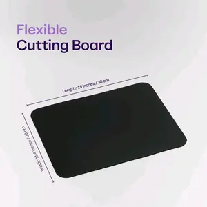Flexible Cutting Board - Black, Flexible Design for Chopping and Kitchen Use, Length 15 Inches / 38 cm