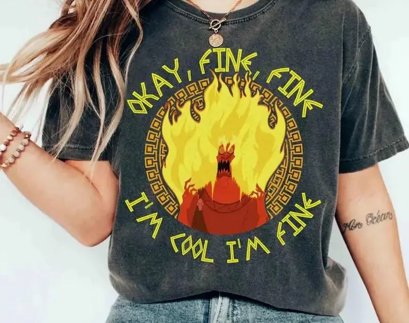 Hercule T-Shirt, Villain Hades Shirt, Okay Fine I'm Cool TShirt, Matching Family Vaction, Tops Womenswear Cotton