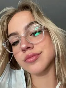 1 Pc Women's Classic Simple Square Plastic Frame Clear Lens Glasses, Versatile For Daily Use