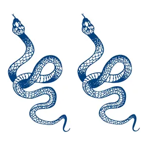 2 Sheets Snake Shape Temporary Tattoo Stickers, Waterproof Long-Lasting Body Art Accessories, Unique Fake Tattoos for Men Women Parties Events