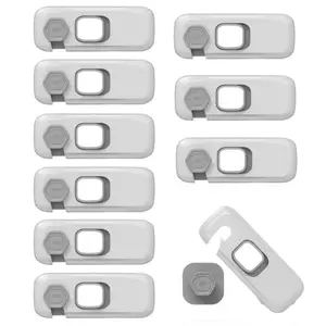 10 Pcs Security Refrigerator Locks,Protective Self Adhesive Latches,Pinch Proof Lock,Ideal for Refrigerators,Cabinets,Drawers,Wardrobes and Freezers,Christmas Party Gifts,Tools & Hardware