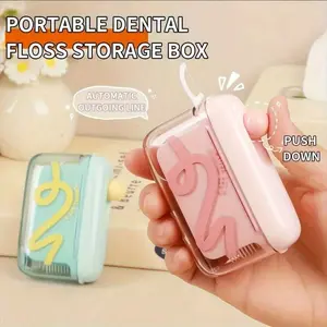 Automatic Pop-Up Dental Floss Holder, High-Quality Daily Home Toothpicks & Floss Storage Box, Portable Travel Organizer, Small Size Fits Pocket Bag