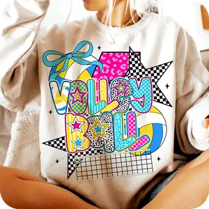 Preppy Volleyball T-shirt / Sweatshirt, Volleyball, Volleyball Coquette, Volleyball Mama, Game Day, Checkered Volleyball, Volleyball Mom