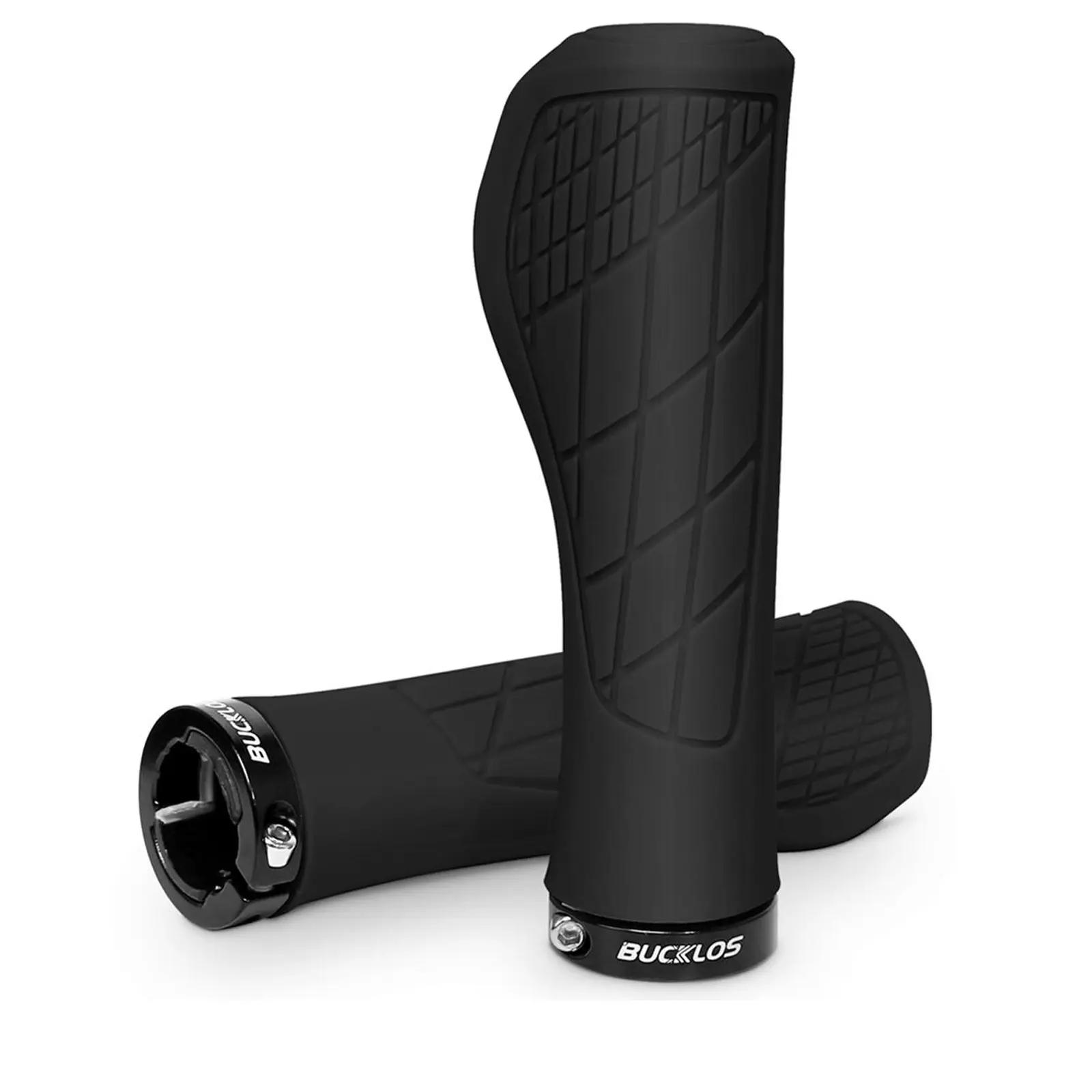 BUCKLOS Ergonomic Bike Handlebar Grips, Shock-Absorbing Silica Gel, Anti-Slip Lock-on Type for MTB & Hybrid Bikes, 22.2mm