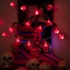 ️ Halloween Spider String Lights USB Powered 20 Lamps 3M / 9.84FT – Spooky LED Halloween Night Light Garland for Indoor & Outdoor Décor, Halloween Window Lights, Outdoor Halloween Lights, Fairy Lights for Parties, Haunted House & Holiday Decorations Gift