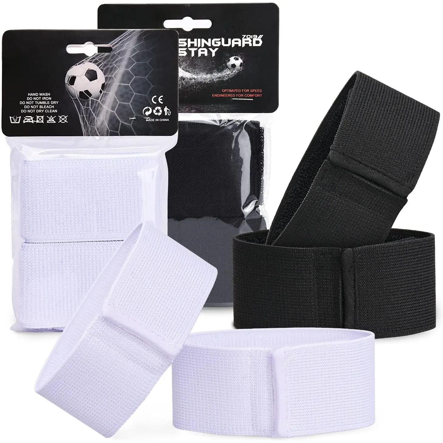 4 count Soccer Shin Guard Strap, Anti Slip  Football Legging Shin Fixed Straps, Lightweight Ankle Guards for Kicking Ball, Running, Cycling