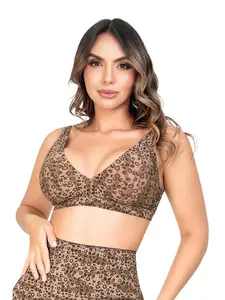 Stagmi Women's Wirefree Bralette Top - Animal Print, Lightweight, Adjustable Straps, Comfortable Daily Wear Womenswear (Style SMI03053)
