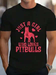 100% Cotton Pitbull Dog Vintage T-Shirt Women's Men's Graphic Tee Crew Neck summer vacation Tops