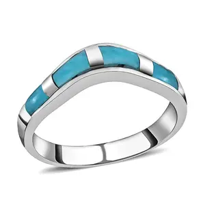 Turquoise Rings for Women in 925 Sterling Silver - Band Boho Cute Turquoise Jewelry for Women - Santa Fe Style Promise Rings for Her - Anniversary Engagement Birthday Christmas Gifts for Womens