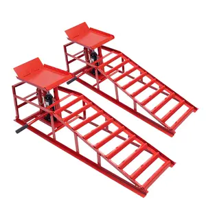 2PCS 11,000 LBS (5 Ton) Hydraulic Car Ramps | Adjustable Height 9.5-15 Inch, Portable Heavy Duty Vehicle Lift Ramps, Low Profile Lift for Truck SUV Trailer Garage Repair Gift (Red)  #ValentinesGift  #CarRamps #VehicleLift #AutoRepairTools