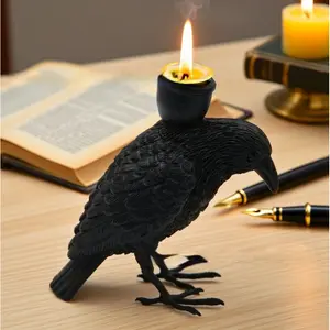 Realistic Raven Atmosphere Decor, High Fidelity Resin Craft, Matte Finish, Perfect for Halloween Porch Hanging, Party Centerpiece, Gothic Home Decor, Home Ornament