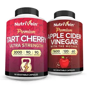 Nutrivein Tart Cherry - 90 Capsules & Apple Cider Vinegar - 120 Capsules | The Perfect Supplement Bundle