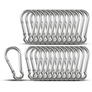 25 Pcs Small Carabiner Clip Hooks Set,1.57 Inch Stainless Steel Key Hooks for Travel,Backpacks,Tent & Keychains,Secure Spring-Loaded Design,Durable Rust-Resistant Clips,Hand Tools Kits