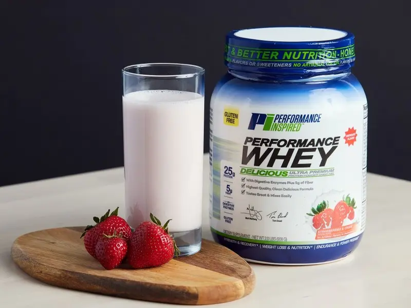 Performance Inspired Performance Whey Protein Powder - All Natural 25G - Contains BCAAs Digestive Enzymes Fiber Packed Gluten Free 2lb - Healthcare