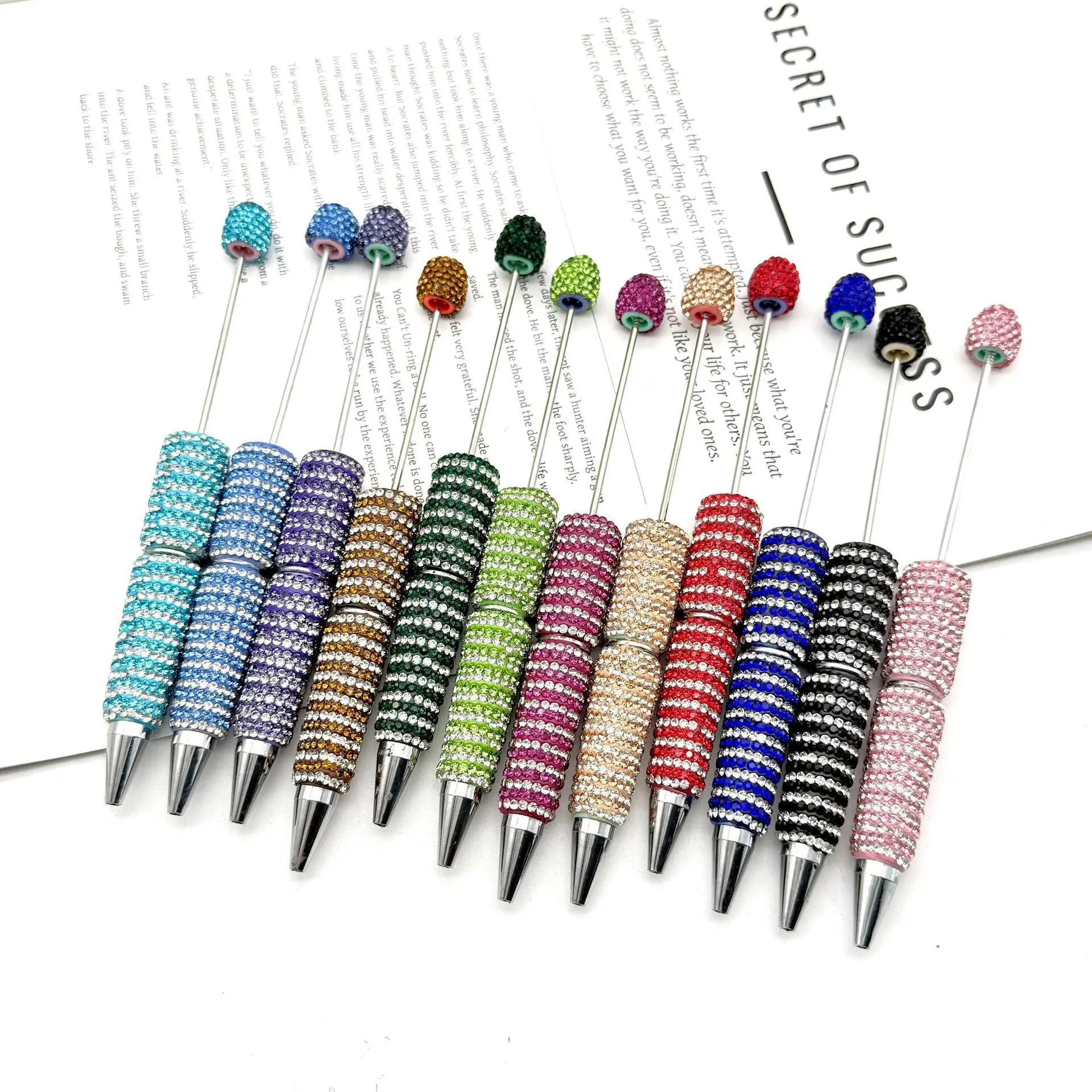 DIY striped full diamond ballpoint pen broken diamond heavy industry beaded ballpoint pen girl's heart cute gift pen spot wholesale