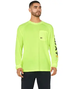 Ariat Men's Men'S Lime Rebar Heat Fighter Long Sleeve Work Pocket T-Shirt - 10031031