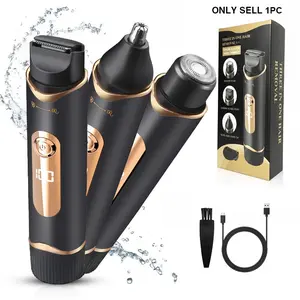 3-In-1 Electric Body Hair Trimmer, Electric Razor for Men and Women, USB Charging Body and Facial Hair Removal , LCD Display, Nose Hair Trimmer, Wireless Hair Trimmer