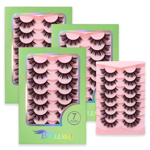 21 Pairs Btllssh Gift Box Long False Eyelashes, Fluffy Eyelashes, Barbie Style Dramatic 18mm, Doll Lash, CC Curl, Non-Toxic, Solid Form, Makeup