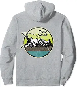POLE VAULT - Retro Look - Fun Pole Vaulting - DESIGN ON BACK Pullover Hoodie - Laronstu Shop 90B0BFYDB1MC