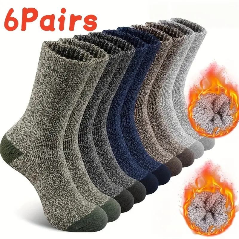 Women's 6-Pack Ultra Thick Warm Thermal Crew Socks - Crewsock for Hiking, Cold Weather Activities