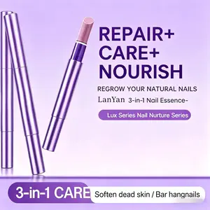 This 3-in-1 cuticle pusher pen contains oil and is used for nail repair,hangnails removal,and exfoliation of dry cuticles. Suitable for dry and damaged nails,it also moisturizes,strengthens,and brightens.