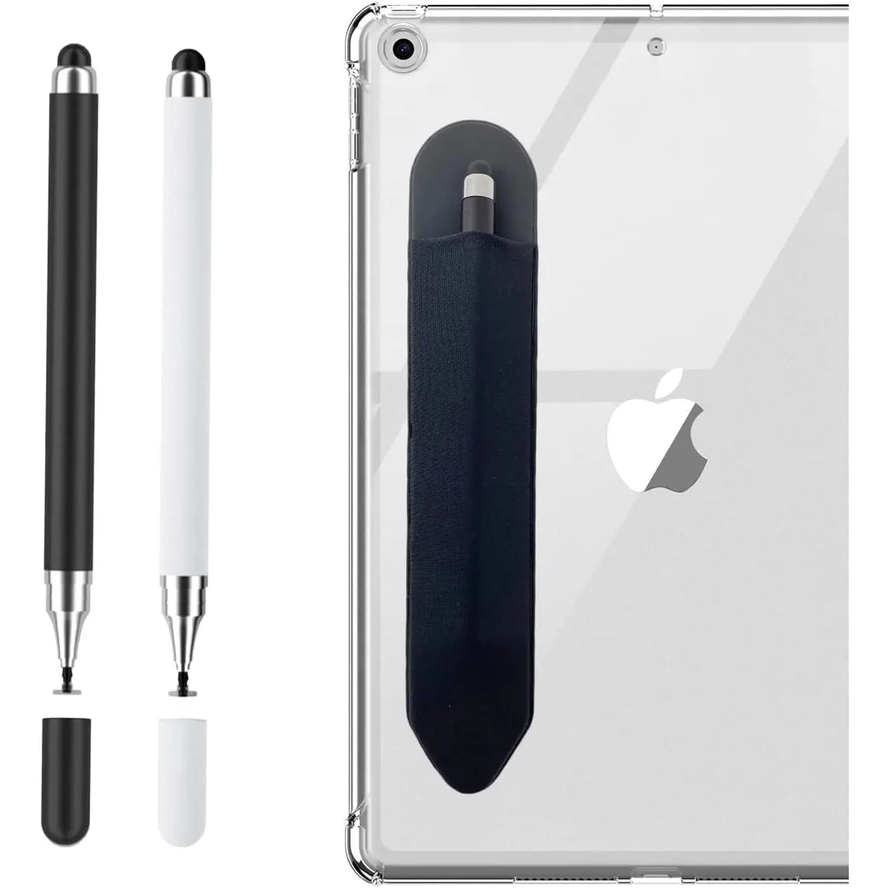 Tablet Stylus Pen for Android/iPhone/Touch Screens/Samsung/Kindle Fire HD,Universal Stylist Capacitive Pens 2 in 1 Pencil Holder for Galaxy Tab A8/A7 Lite/S6/Note 10/Apple iPad/14 Pro Max/13/12/11/SE