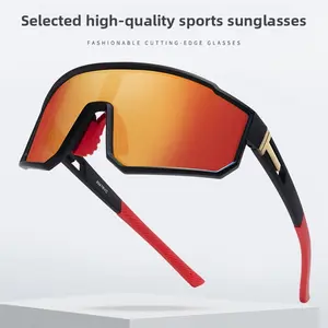 Oversized Shield Polarized Cycling Sunglasses for Men Women, UV400 Windproof Non-Slip One-Piece Lens Sunglasses for Mountain Biking Hiking Running