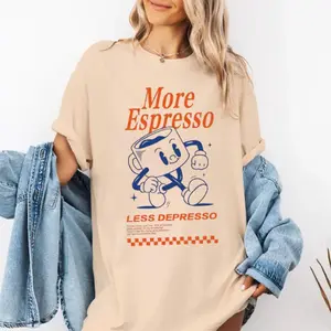 More Espresso Coffee Club Graphic Short Sleeve Round Neck Casual T-Shirt For Women