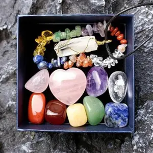 Healing Crystals Stones Set 11Pcs Healing Crystals Kit for Beginners, Chakra Stones Bracelet