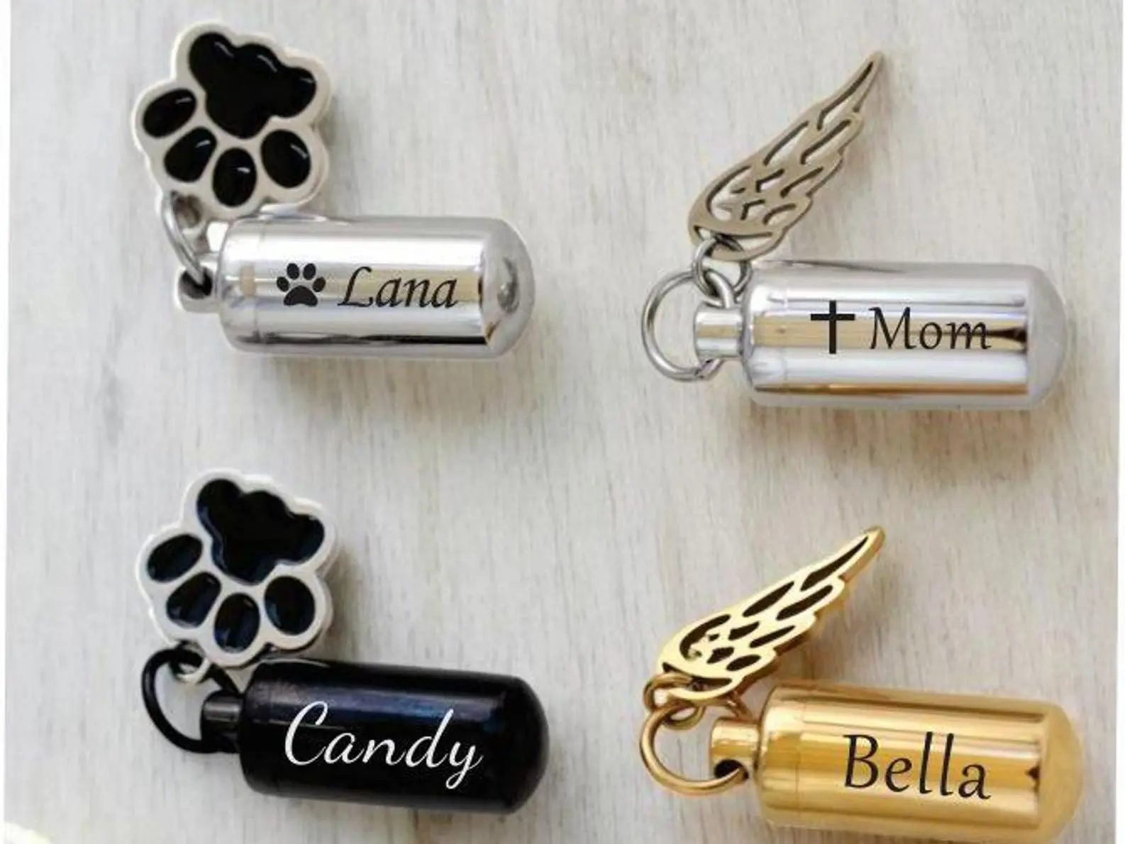 Dog Ashes Keepsake - Pet Urns Keychain for Dogs - Personalized Cremation Keyrings Urn - Pet Memorial Dog Paw Keychain - Pet Ashes Keepsake